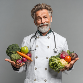 Възрастна двойка готви здравословна храна