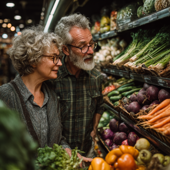 Експерт по хранене консултира възрастен клиент